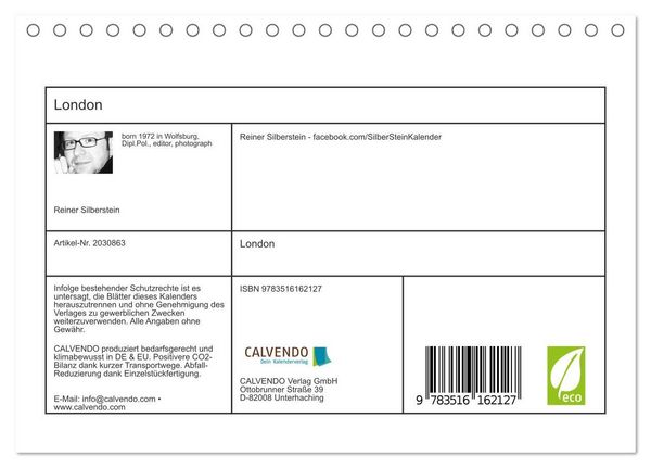 Produktbild: London (Tischkalender 2026 DIN A5 quer), CALVENDO Monatskalender