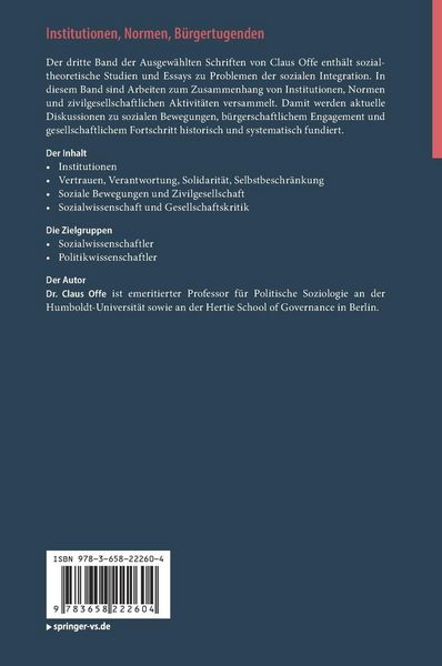 Produktbild: Institutionen, Normen, B&uuml;rgertugenden