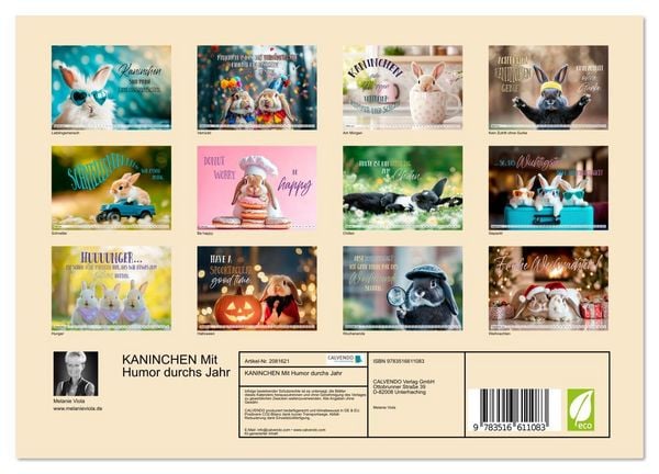 Produktbild: KANINCHEN Mit Humor durchs Jahr (Wandkalender 2026 DIN A4 quer), CALVENDO Monatskalender