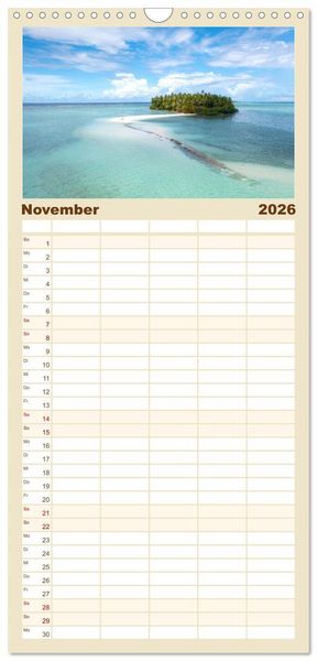 Produktbild: Familienplaner 2026 - Malediven, Perle im Indischen Ozean mit 5 Spalten (Wandkalender, 21 x 45 cm) CALVENDO