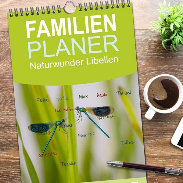Produktbild: Familienplaner 2026 - Naturwunder Libellen mit 5 Spalten (Wandkalender, 21 x 45 cm) CALVENDO