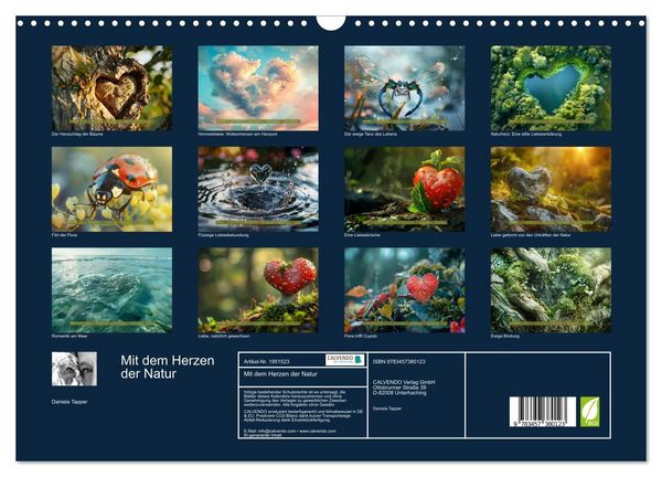 Produktbild: Mit dem Herzen der Natur (Wandkalender 2026 DIN A3 quer), CALVENDO Monatskalender
