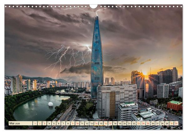 Produktbild: Metropolen - Weltst&auml;dte im Blitzlicht (Wandkalender 2026 DIN A3 quer), CALVENDO Monatskalender