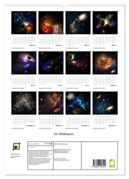 Produktbild: Im Weltraum (hochwertiger Premium Wandkalender 2026 DIN A2 hoch), Kunstdruck in Hochglanz