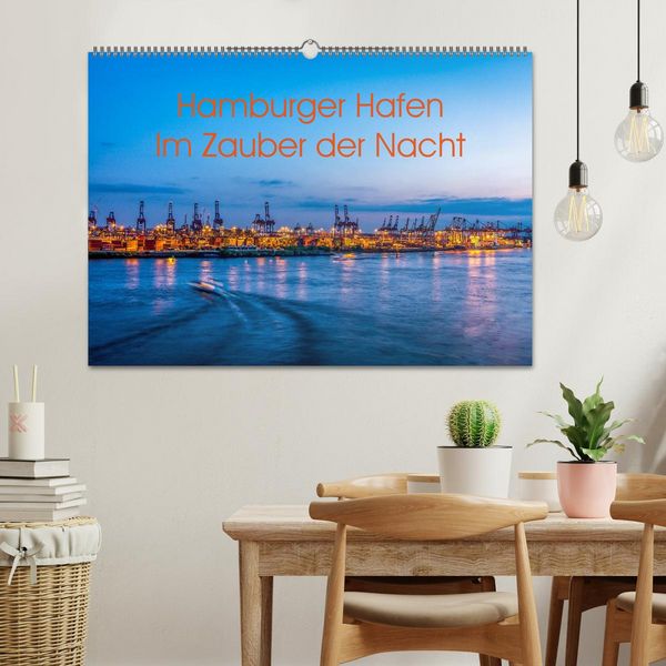 Produktbild: Hamburger Hafen - Im Zauber der Nacht (Wandkalender 2026 DIN A2 quer), CALVENDO Monatskalender