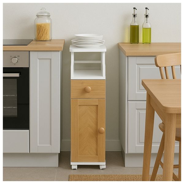 Produktbild: HTI-Living Badschrank S Jerik Wei&szlig; Bambus Badschrank S Jerik Wei&szlig; Bambus