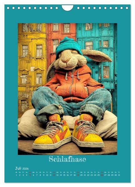 Produktbild: Urban Rabbits. Coole Stadthasen mit Charakter (Wandkalender 2026 DIN A4 hoch), CALVENDO Monatskalender