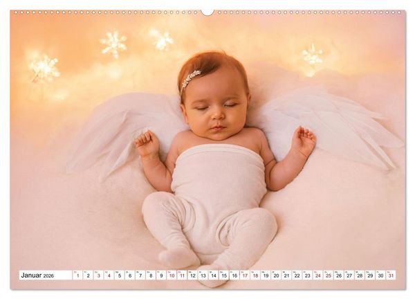 Produktbild: Zauberhaft schlafende Babies - Ruhig und friedlich (hochwertiger Premium Wandkalender 2026 DIN A2 quer), Kunstdruck in Hochglanz