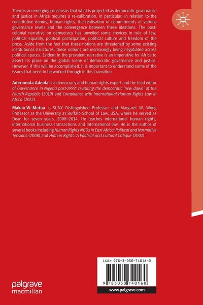 Produktbild: The Palgrave Handbook of Democracy, Governance and Justice in Africa