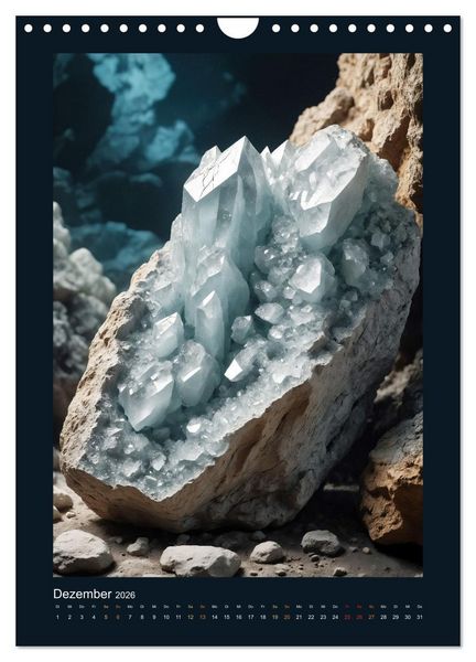 Produktbild: Fantastische Mineralien - Geheimnisvolle Sch&auml;tze (Wandkalender 2026 DIN A4 hoch), CALVENDO Monatskalender