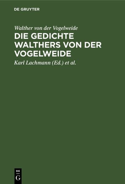 Produktbild: Die Gedichte Walthers von der Vogelweide