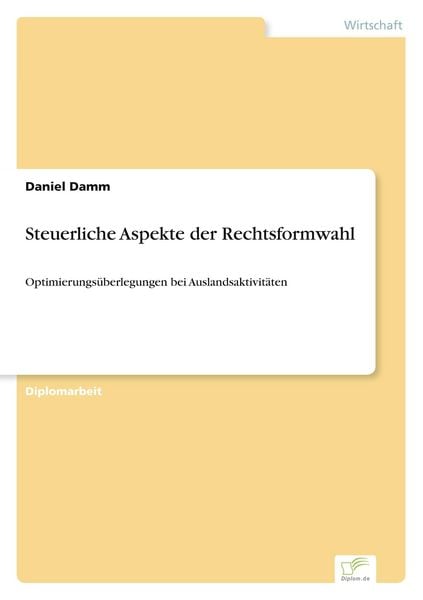 Produktbild: Steuerliche Aspekte der Rechtsformwahl