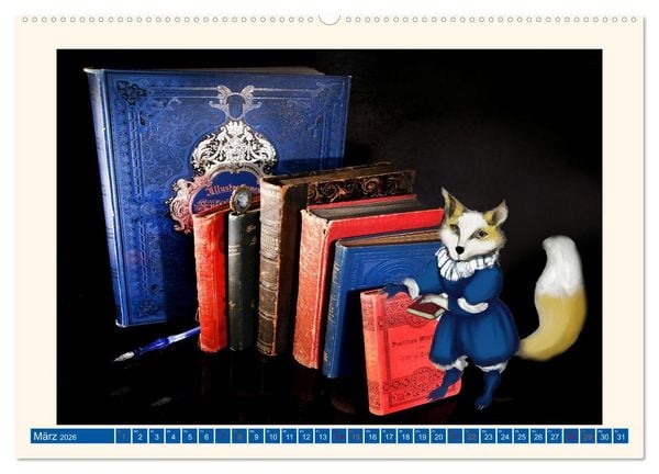 Produktbild: Tierische B&uuml;chernarren (Wandkalender 2026 DIN A2 quer), CALVENDO Monatskalender