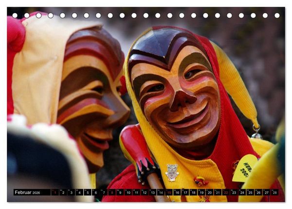 Produktbild: Alemannische Masken (Tischkalender 2026 DIN A5 quer), CALVENDO Monatskalender