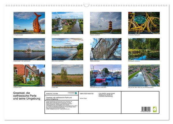 Produktbild: Greetsiel, die ostfriesische Perle und seine Umgebung (Wandkalender 2026 DIN A2 quer), CALVENDO Monatskalender