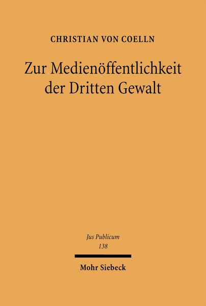 Produktbild: Zur Medien&ouml;ffentlichkeit der Dritten Gewalt