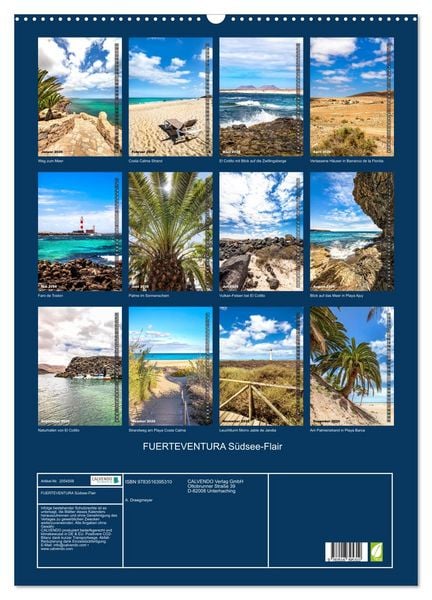 Produktbild: FUERTEVENTURA S&uuml;dsee-Flair (Wandkalender 2026 DIN A2 hoch), CALVENDO Monatskalender