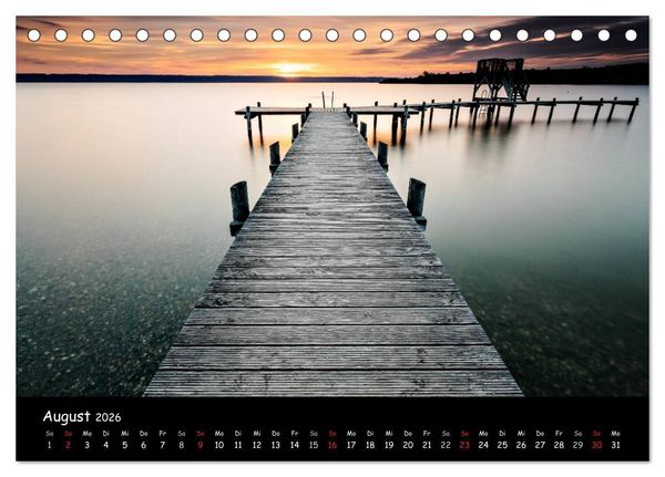 Produktbild: silent minutes - Lichtstimmungen im 5-Seen-Land (Tischkalender 2026 DIN A5 quer), CALVENDO Monatskalender