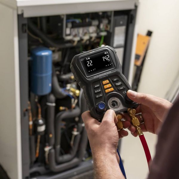 Produktbild: PCE Instruments PCE-HVAC 10 Differenz-Druckmessger&auml;t Druck, Temperatur -1 - 60 bar mit Temperaturmessfunktion, Externer Sensor