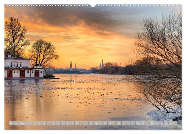 Produktbild: Hamburg Stadt an der Alster und Elbe (Wandkalender 2026 DIN A2 quer), CALVENDO Monatskalender