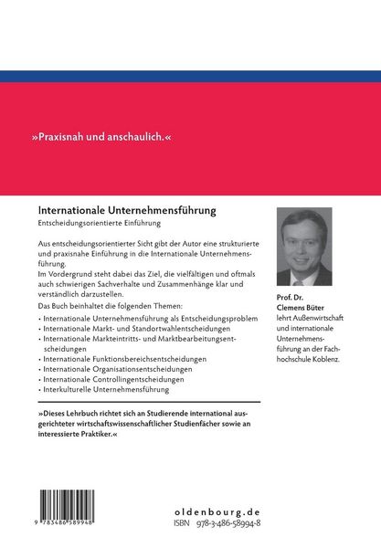 Produktbild: Internationale Unternehmensf&uuml;hrung