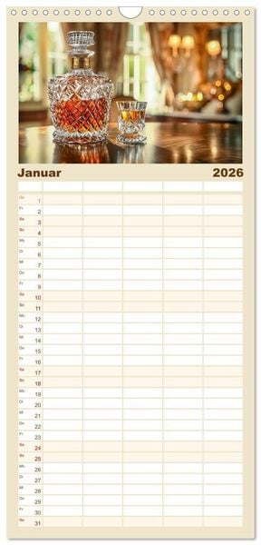 Produktbild: Familienplaner 2026 - Spirit of Whisky mit 5 Spalten (Wandkalender, 21 x 45 cm) CALVENDO