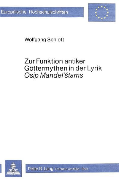 Produktbild: Zur Funktion antiker Goettermythen in der Lyrik Osip Mandel'stams