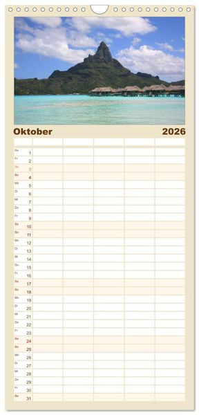 Produktbild: Familienplaner 2026 - Urlaubstr&auml;ume mit 5 Spalten (Wandkalender, 21 x 45 cm) CALVENDO