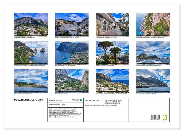Produktbild: Faszinierendes Capri (Wandkalender 2026 DIN A2 quer), CALVENDO Monatskalender
