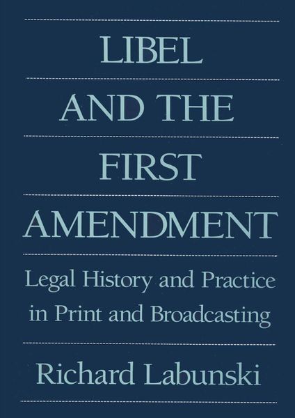 Produktbild: Libel and the First Amendment