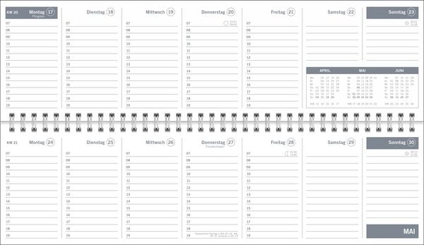 Produktbild: times&more Gr&uuml;n Wochenquerplaner 2027