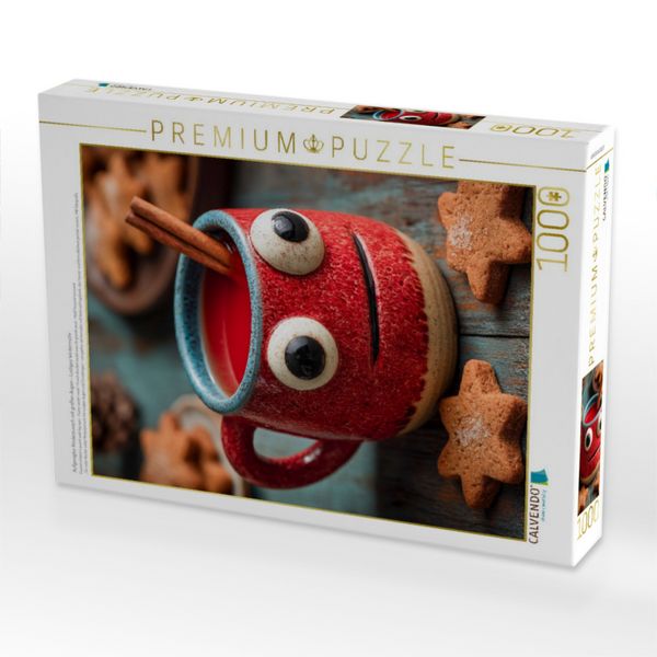 Produktbild: CALVENDO Puzzle Aufgeregter Kinderpunsch mit gro&szlig;en Augen - Lustiges Wintermotiv | 1000 Teile Lege-Gr&ouml;&szlig;e 64x48cm Foto-Puzzle f&uuml;r gl&uuml;ckliche Stunden
