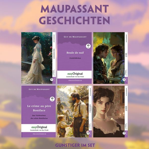 Produktbild: 6 Maupassant Geschichten (6 B&uuml;cher + Audio-Online)- Frank-Lesemethode - Kommentierte zweisprachige Ausgabe Franz&ouml;sisch-Deutsch