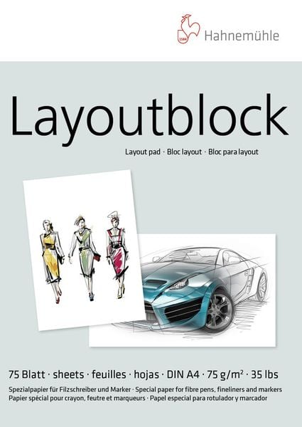 Produktbild: Hahnem&uuml;hle Papier Layout-Block f&uuml;r Comic & Illustration, DIN A 4, 75 g/m&sup2;