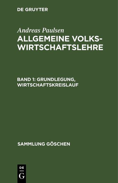 Produktbild: Grundlegung, Wirtschaftskreislauf