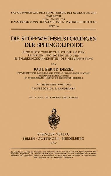 Produktbild: Die Stoffwechselst&ouml;rungen der Sphingolipoide