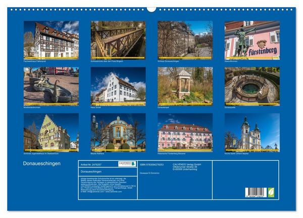 Produktbild: Donaueschingen (Wandkalender 2027 DIN A2 quer), CALVENDO Monatskalender