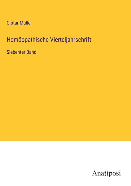 Produktbild: Hom&ouml;opathische Vierteljahrschrift