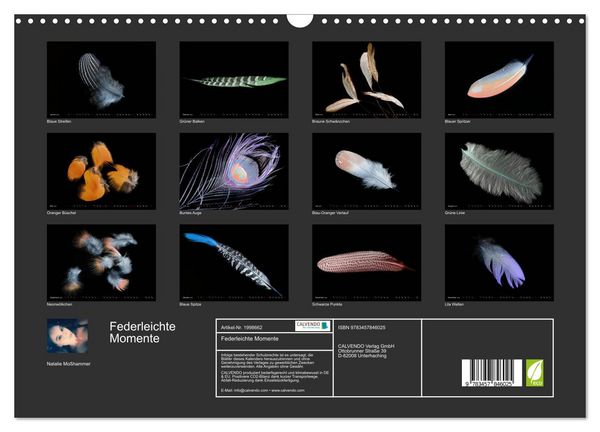Produktbild: Federleichte Momente (Wandkalender 2026 DIN A3 quer), CALVENDO Monatskalender