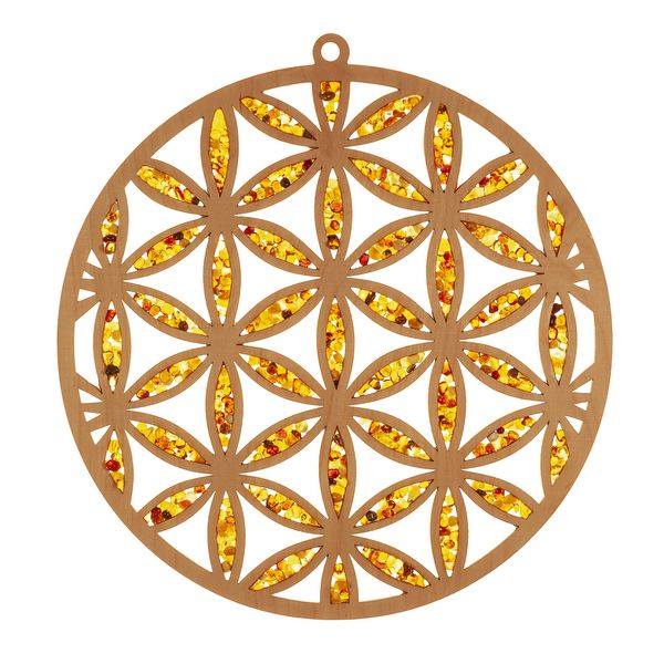 Produktbild: Bernstein Suncatcher Blume des Lebens