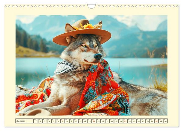 Produktbild: Wilder Style. Modische W&ouml;lfe in der Natur (Wandkalender 2026 DIN A3 quer), CALVENDO Monatskalender