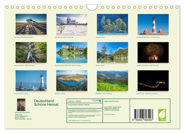 Produktbild: Deutschland Sch&ouml;ne Heimat (Wandkalender 2026 DIN A4 quer), CALVENDO Monatskalender