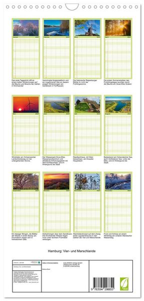 Produktbild: Familienplaner 2027 - Hamburg: Vier- und Marschlande mit 5 Spalten (Wandkalender, 21 x 45 cm) CALVENDO