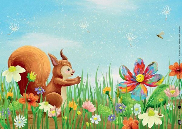 Produktbild: Die kleine Glitzerblume. Gemeinsam sind wir einzigartig! Eine Geschichte mit Rabe und Eichh&ouml;rnchen. Kamishibai Bildkartenset