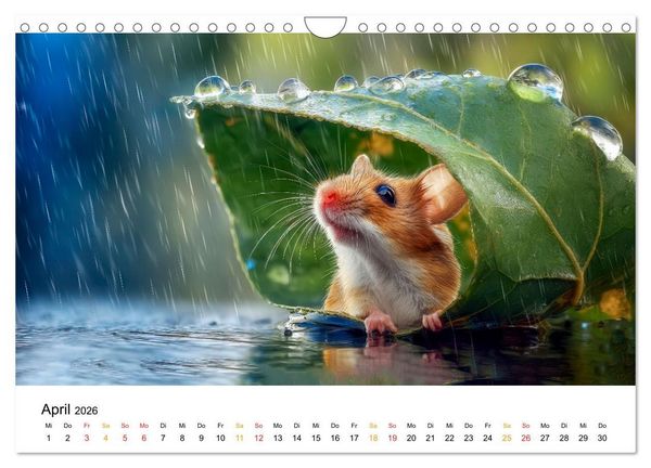 Produktbild: Regen? Na und! M&auml;use (Wandkalender 2026 DIN A4 quer), CALVENDO Monatskalender