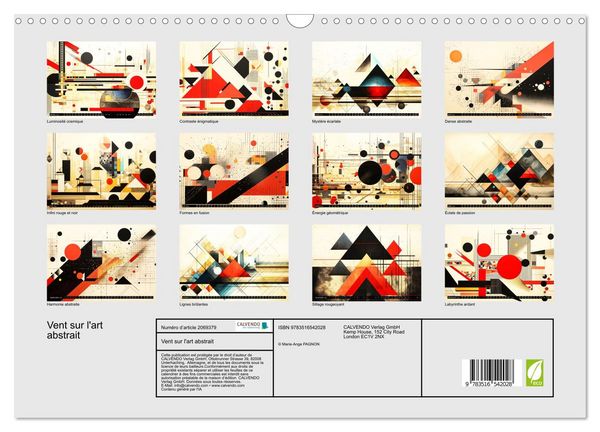 Produktbild: Vent sur l'art abstrait (Calendrier mural 2026 DIN A3 vertical), CALVENDO calendrier mensuel