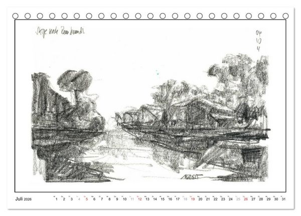 Produktbild: Rembrandt Landschaften wgVoigt (Tischkalender 2026 DIN A5 quer), CALVENDO Monatskalender