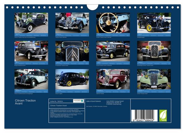 Produktbild: Citroen Traction Avant (Wandkalender 2026 DIN A4 quer), CALVENDO Monatskalender