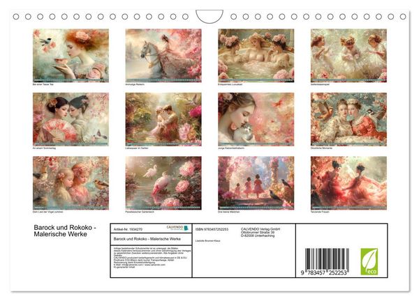 Produktbild: Barock und Rokoko - Malerische Werke (Wandkalender 2026 DIN A4 quer), CALVENDO Monatskalender