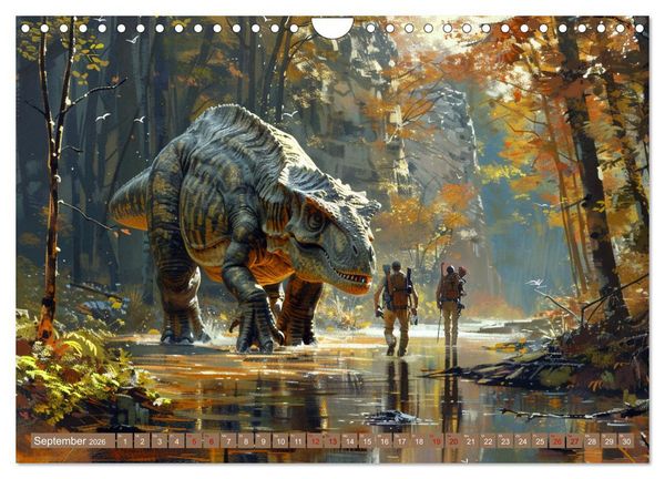 Produktbild: Meine Freunde sind Dinosaurier (Wandkalender 2026 DIN A4 quer), CALVENDO Monatskalender